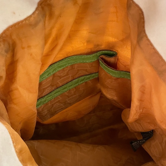 Kathy Van Zeeland Green and Cream Tote Bag Y2K - Picture 8 of 10